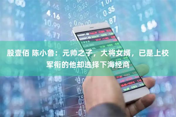 股壹佰 陈小鲁：元帅之子，大将女婿，已是上校军衔的他却选择下海经商