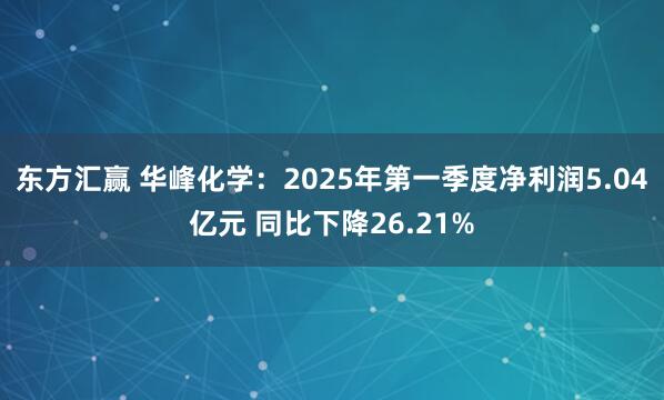 东方汇赢 华峰化学：2025年第一季度净利润5.04亿元 同比下降26.21%