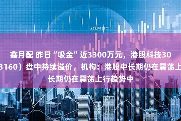 鑫月配 昨日“吸金”近3300万元，港股科技30ETF（513160）盘中持续溢价，机构：港股中长期仍在震荡上行趋势中